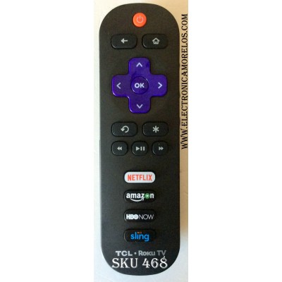CONTROL PARA SMART TV / TCL ROKU TV / BEYUTION RC280 / MODELOS 32S3850 / 32S3750 / 40FS3750 / 48FS3750 / 55FS3750